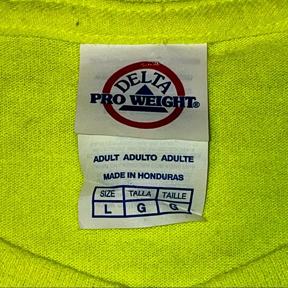 Delta Pro Weight Mens tshirt neon yellow Sz L 🔥 - Picture 3 of 5